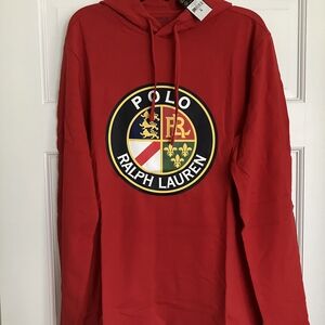 Ralph Lauren Red Graphic Hoodie for Men